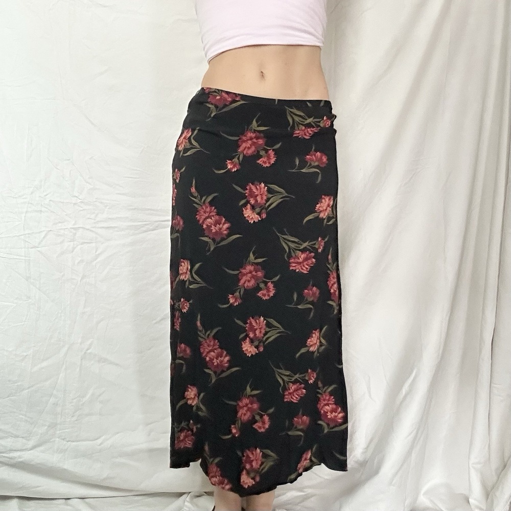 90s The Limited Floral Midi Skirt Whimsy Gothic Grunge Whimsigoth Fairy